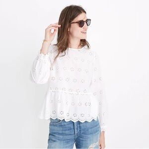 Madewell White Eyelet Blouse